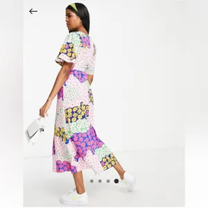 Flutter sleeve midi tea dress in mixed floral print, size s (us 4) thumbnail 10
