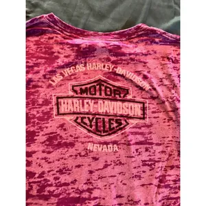 Vintage Y2K Harley Davidson Women's Small T-Shirt Bling Las Vegas Nevada Purple thumbnail 10