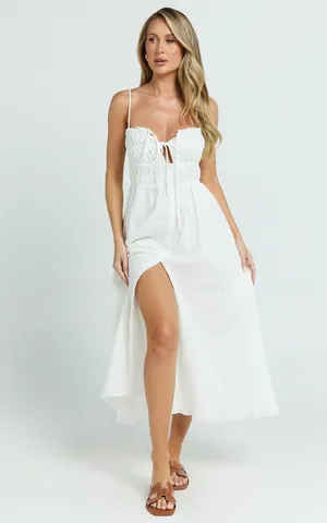 New Showpo Lucienne Midi Dress Ruched Dress Size S MSRP $109 thumbnail 5