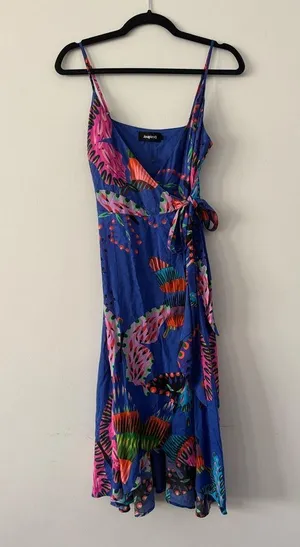 DESIGUAL Exotic Abstract Print Wrap Dress Size M NWOT thumbnail 2
