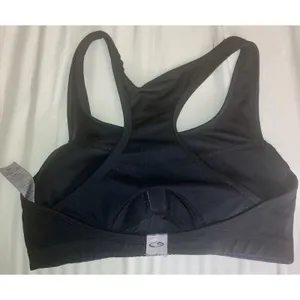 Athletic black sports bra M/M polyester spandex racerback moderate support thumbnail 4