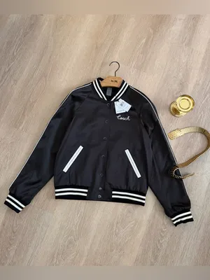 NWT Coach Reversible Signature C Varsity Bomber Jacket Black White Size S CAH06 thumbnail 2