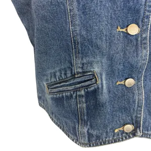 St‎ Johns Bay Womens Denim Button Front Vest Western Rodeo Americana Size Medium thumbnail 3