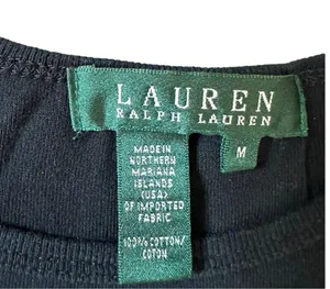 Lauren Ralph Lauren Womens Size Medium Black Bling Rhinestone Crest Logo thumbnail 4