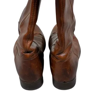 Frye Melissa Button Solid Riding Boots Brown Leather Extended Calf Size 8.5 B thumbnail 3