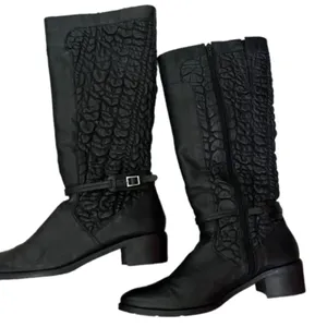 Mariana bubble leather Reanna boots BLACK Western Casual Mid Calf thumbnail 3