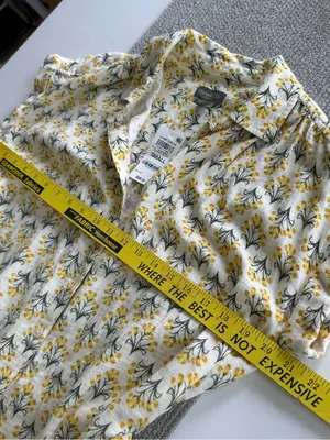 Style & Co. Yellow Floral Cotton Gauze Tie-Waist Midi Shirt Dress Size Small thumbnail 7