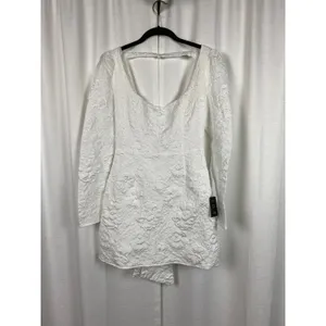 Lulus White Jacquard Elevated Icon Mini Dress Sz.M NWT thumbnail 6