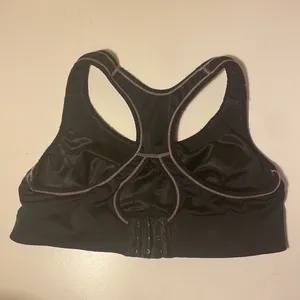 Women's Black Racerback Sports Bra with Contrast Stitching thumbnail 2