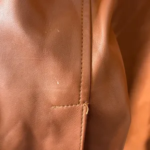 Zara Camel Brown Faux Leather Trench Coat thumbnail 6