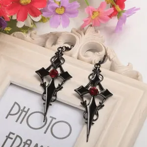 Retro Style Gothic Black Cross Earrings Funky Vintage Style Faux Fashion Jewelr thumbnail 12