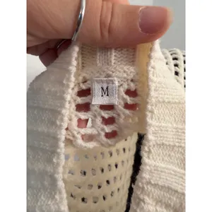 Open Knit Cream Cap Sleeve Sweater Pullover Breezy Summer Crochet Top Cover-Up thumbnail 6