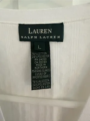 Vintage Lauren Ralph Lauren White Cable Knit Cardigan Sweater Large thumbnail 2