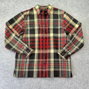 Lauren‎ Ralph Lauren Women's Wool Plaid Button Down Shirt Red Black LRL Logo thumbnail 1