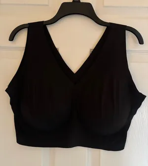 Calvin Klein Invisible V-Neck Comfort Bralette - Black 2X thumbnail 1