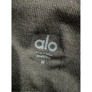 Alo Yoga Womens Black Moto High Waist Ribbed Mesh Inset Leggings Size Medium thumbnail 5