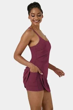 Halara Cloudful Air Fabric 2-in-1 Cool Touch Activity Dress Cordovan Purple M thumbnail 1