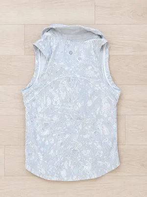 Lululemon Women's Golf Sleeveless Polo Tank Top Gray White Marble Print 0 thumbnail 2