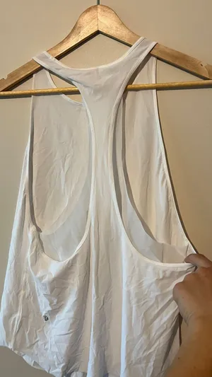 Lululemon Never Still Tank Top White Racerback size 8 High Neck Athletic Singlet thumbnail 5