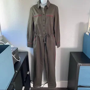 Boden Olive Denim Jumpsuit Green Size 8 thumbnail 2