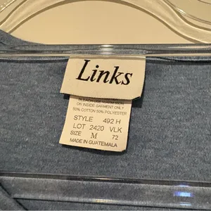 Links Vintage embroidered zebra‎ shirt blue size medium thumbnail 3