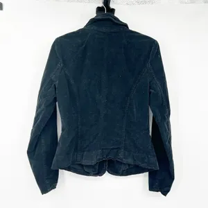 Free People Womens Byron Corduroy Dark Academia Grunge Blazer Jacket Black Small thumbnail 8