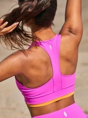 Free People Movement Palm Sorings Sports Bra Magenta Athleisure Active Sporty thumbnail 3