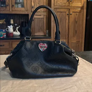 Juicy Couture Glitzed Out Black Hobo Crossbody Satchel Purse‎ Bag Gold y2k gems thumbnail 2
