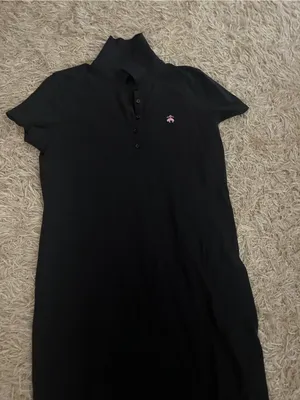 Brooks Brothers Black Polo Midi Dress with Pink Logo thumbnail 2