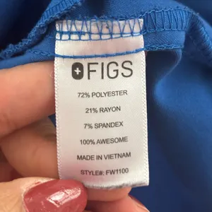 Figs Royal Blue Women's Short Sleeve Blue Top thumbnail 7