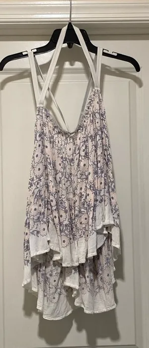 Free People One Living Large Swing halter size XS Cream Boho Beach Hippie thumbnail 1
