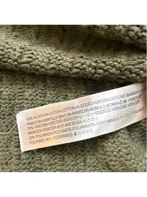 Massimo Dutti Cotton Cashmere Cable Knit Sweater Olive Green Small thumbnail 8