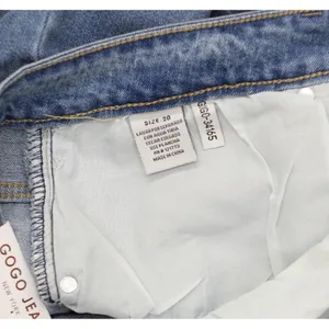 NWT Gogo Jeans Distressed Frayed Straight-Leg Jeans Medium White Wash Blue 20W thumbnail 10