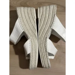 Franco Sarto Clave Espadrille Wedge Sandals White 8.5 M Womens Croc Leather thumbnail 5