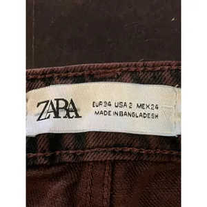 Zara Jeans Womens 2 Brown Acid Wash Straight Regular Fit Stretch Denim thumbnail 7