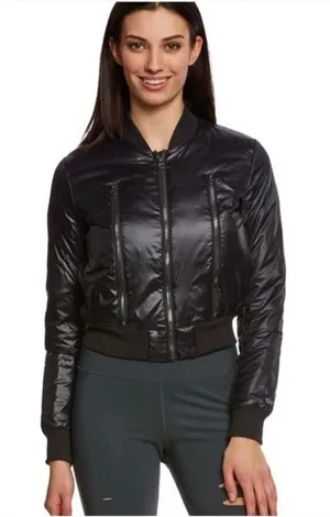 Alo‎ Off Duty Black Women's Bomber Jacket Size: S thumbnail 1