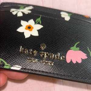 NWT Kate Spade Black Floral Card Holder thumbnail 12