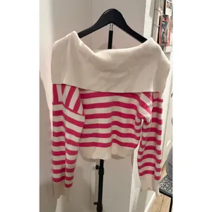 Sincerely Jules Pink White Striped Sailor Collar V-Neck Knit Sweater Med Preppy thumbnail 5