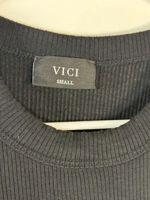 VICI Black Ribbed High Neck Racerback Tank Top thumbnail 2