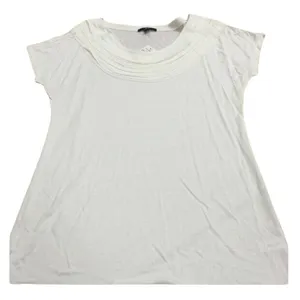 Gap Womens Top Size Small Ruffled Neck‎ White Knit Rayon NEW thumbnail 2