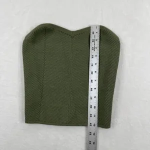 Aerie Womens‎ Olive Green Ribbed Knit Sweetheart Corset Style Tube Top Size M thumbnail 4
