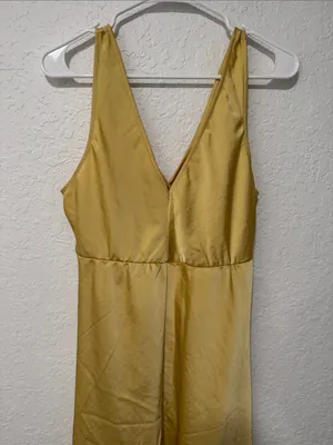 ISABEL by Ingrid + Isabel Yellow Midi Slip Dress Size Large (Maternity) thumbnail 5