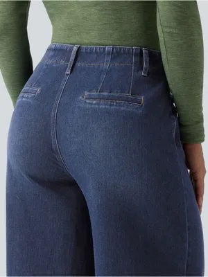 NEW Halara Flex High Waisted Pockets Washed Casual Wide Leg Jeans Size M thumbnail 10