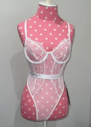 PRETTY LITTLE THING white lingerie bodysuit size small thumbnail 3