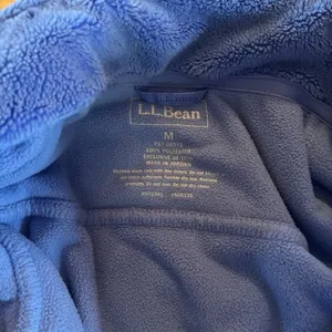 L.L Bean Womens Medium Zip Up Long Sleeve Fleece Jacket Blue Floral EUC thumbnail 13