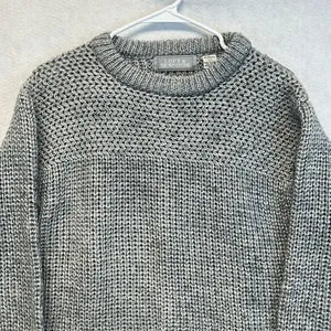 LOFT & BROWNSTONE Sweater Women's L Chunky Gray Crew Neck Pullover Knit‎ Wool thumbnail 3