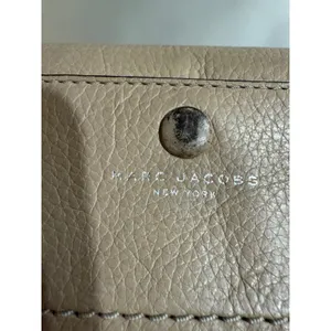 Marc Jacobs Beige Leather Wallet Snap‎ Closure Card Holder Zip Pocket thumbnail 10