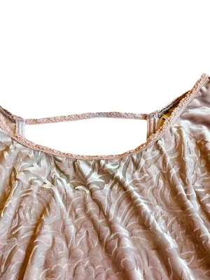 Free People Burnout Top Shirt Pink Blouse Crushed Velvet Flowy Tiered Size Small thumbnail 2