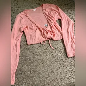 Colsie Balletcore Pink Cozy Wrap Top, Bralette, & Ribbed Jogger Set - size XL thumbnail 5