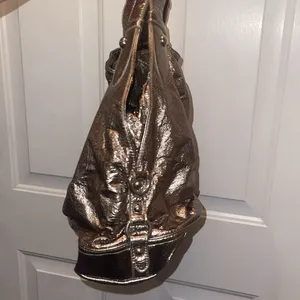 Metallic gold Nine West Women's Handbag y2k purse tote 2000s thumbnail 4